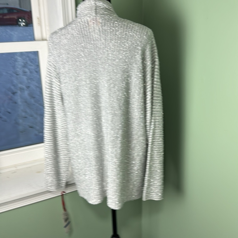 NWT ruby rd. Metallic silver sweater, XL - Picture 5 of 7